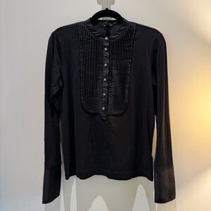 J.CREW — BLACK TOP W/ SATIN BIB & CUFFS